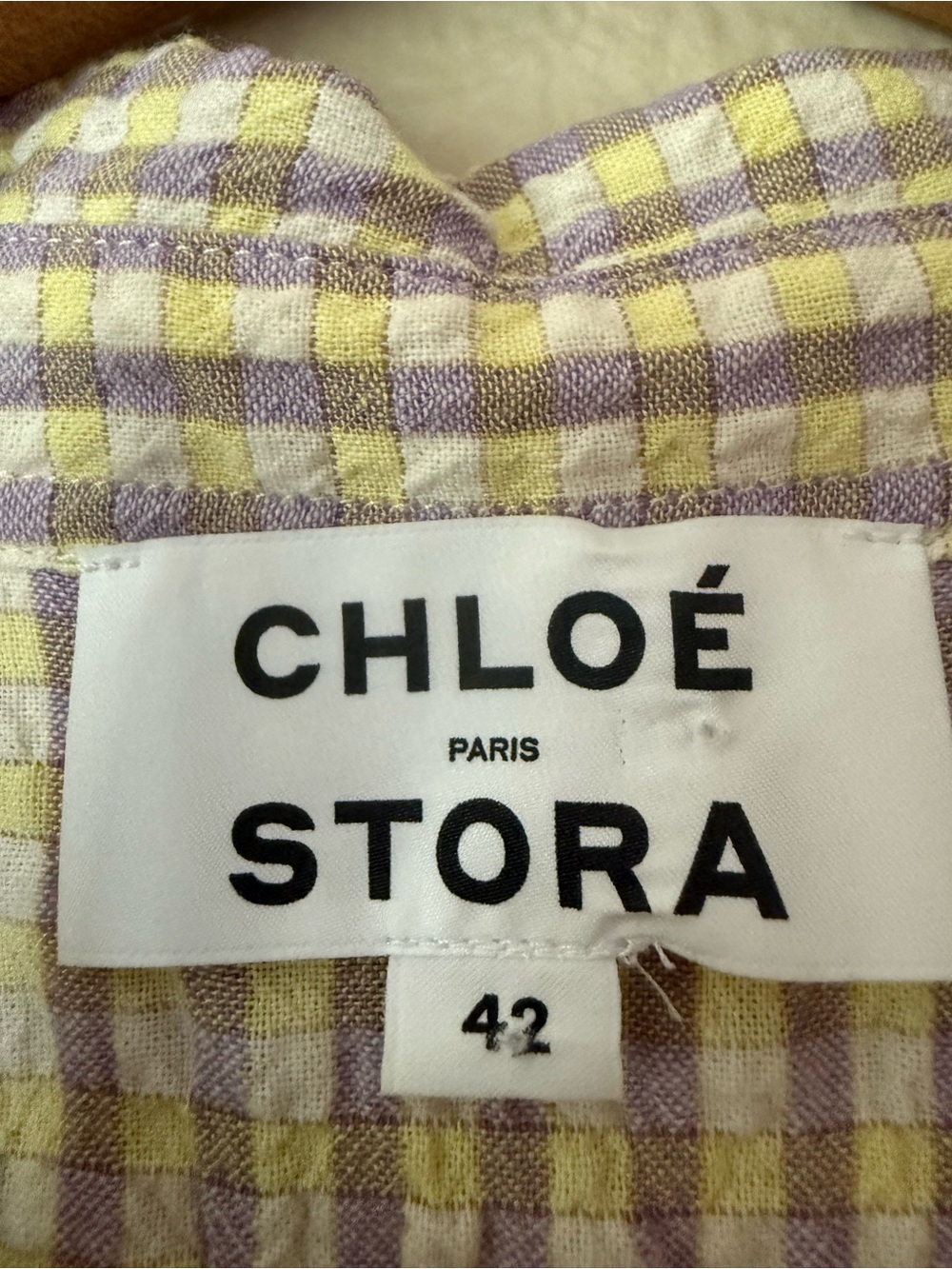 Chloé Stora Lavender and Yellow Micro Plaid Buttondown - Picture 2 of 4